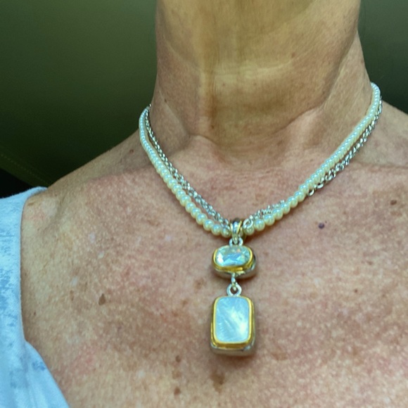 NWT Womens Cookie Lee Genuine MOP Necklace & Earrings - Picture 14 of 14